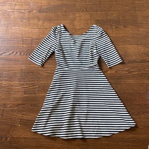 black and white striped dress